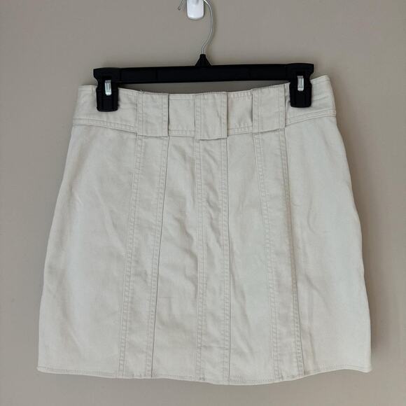 nanette lepore cream corduroy mini skirt utility pockets size 2 - Picture 3 of 7